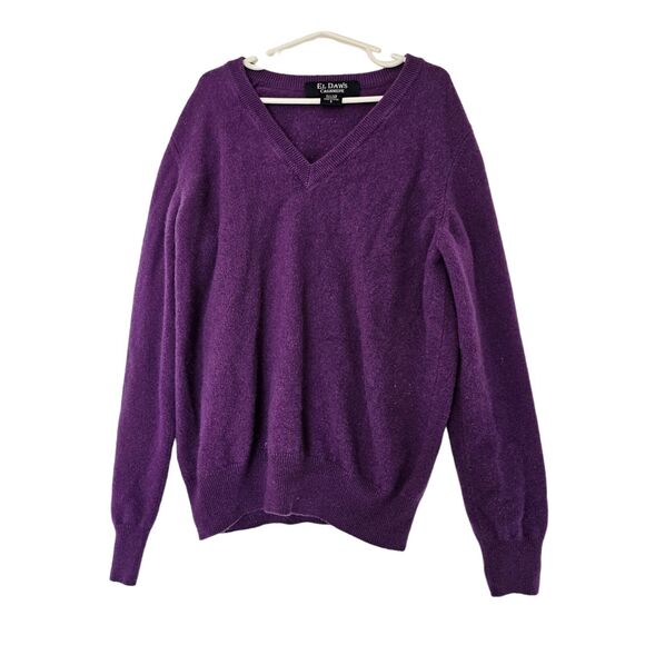 El Daws Sweater Womens Small S 100% Cashmere V Neck‎ Pullover Lightweight Knit - Picture 2 of 4